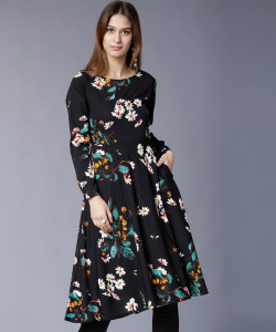 Tokyo Talkies Women Maxi Black Full Length Dress
