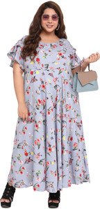 Oomph! Plus Women Maxi Purple Full Length Dress