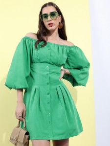 Tokyo Talkies Women Shirt Green Dress