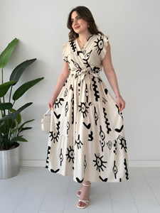 ZWERLON Women Fit and Flare White Ankle Length Dress