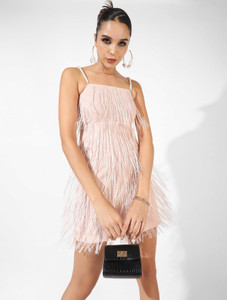 PINACOLADA Women A-line Pink Above Knee/Mid Thigh Length Dress