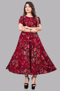 OZEX Women Maxi Multicolor Full Length Dress