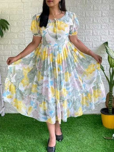 Aabhilasha Girls Calf Length Casual Dress