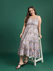 DressBerry Curve Women Fit and Flare Purple Midi/Calf Length Dress