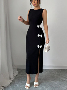 PATTZALA Women Sheath Black Maxi/Full Length Dress