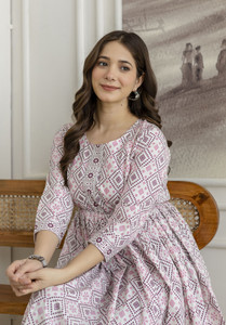 PURSHOTTAM WALA Women Fit and Flare Multicolor Ankle Length Dress