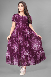 ANTRA Women Fit and Flare Multicolor Maxi/Full Length Dress