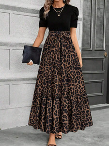 HouseOfCommon Women Fit and Flare Brown Ankle Length Dress