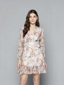 SASSAFRAS Women A-line Multicolor Above Knee/Mid Thigh Length Dress