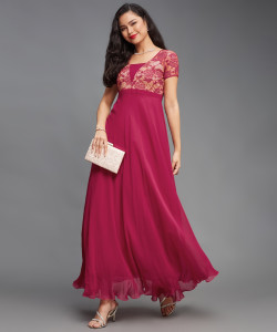 Miss Chase Women Maxi Pink Full Length Dress