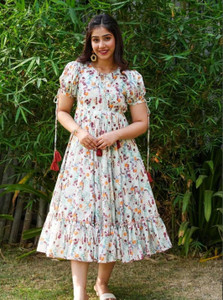 HANDSOME KING Women Gown Multicolor Below Knee Dress