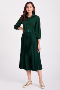 फ्लावरवेल्ली महिलाओँ के लिए गहरा हरा ड्रेस