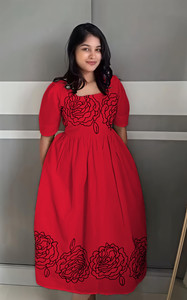 zoentik enterprise Women Maxi Red Midi/Calf Length Dress