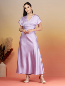 AAYU Women Maxi Purple Full Length Dress
