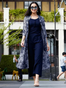 Aarya Ethnic Women A-line Blue Maxi/Full Length Dress