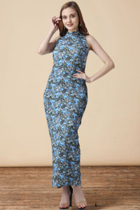 POPWINGS Women Bodycon Grey Maxi/Full Length Dress