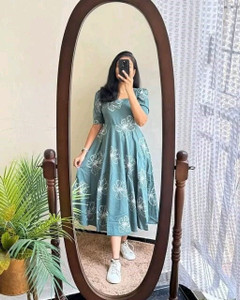 AMMIY LONDON Women Ethnic Dress Light Blue Midi/Calf Length Dress