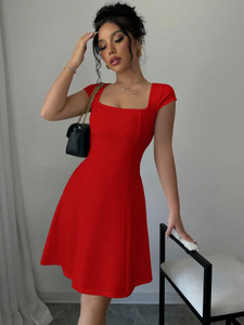 Leriya Fashion Women Bodycon Red Mini/Short Dress