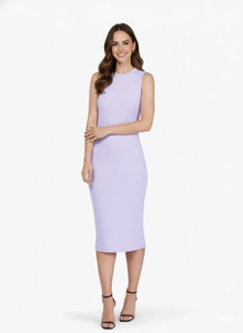 SoftAndSoothe Women Bodycon Purple Below Knee Dress