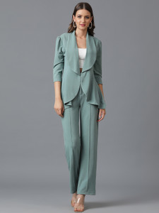 KOTTY 2 Pc Coat Set (Blazer&Pant) Solid Women Suit