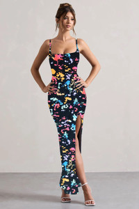 Traquila Women Bodycon Multicolor Maxi/Full Length Dress