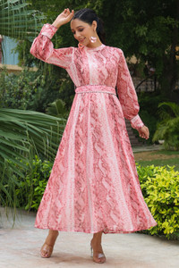 Juniper Women Fit and Flare Beige Maxi/Full Length Dress