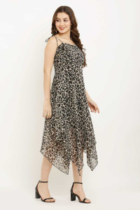Hunoor Women High Low Multicolor Knee Length Dress
