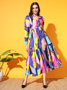 ज़्वेरलॉन महिलाओँ के लिए बहु रंग ए -लाइन ड्रेस