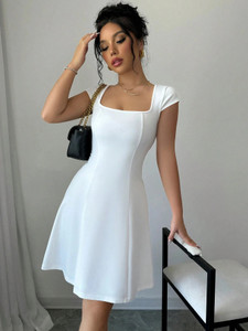 Leriya Fashion Women Bodycon White Mini/Short Dress
