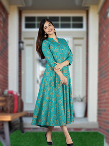 TiRoPatifab Women A-line Multicolor Midi/Calf Length Dress