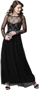 STREET9 Women Gown Black Maxi/Full Length Dress
