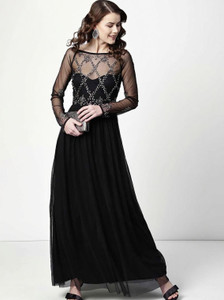 STREET9 Women Gown Black Maxi/Full Length Dress