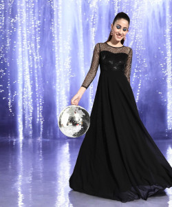 Miss Chase Women Maxi Black Full Length Dress