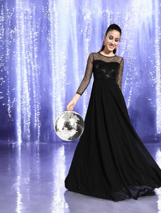 Miss Chase Women Maxi Black Full Length Dress