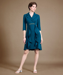 Miss Chase Women A-line Blue Above Knee/Mid Thigh Length Dress
