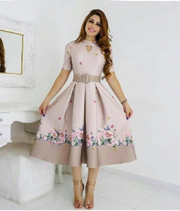 FOXDX Women Ethnic Dress Multicolor Knee Length Dress