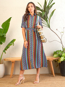 Uptownie Lite Women Maxi Multicolor Midi/Calf Length Dress