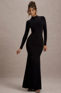 Traquila Women Bodycon Black Maxi/Full Length Dress