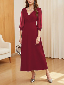JENKRA Women A-line Red Above Knee/Mid Thigh Length Dress
