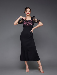Miss Chase Women Bodycon Black Knee Length Dress