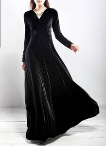 WestCHIC Women Fit and Flare Black Maxi/Full Length Dress