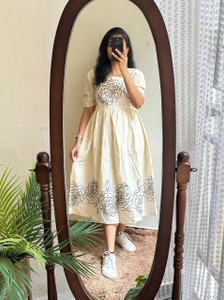 zoentik enterprise Women Maxi White Midi/Calf Length Dress