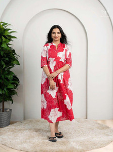 SHRI KRISHNA TEXTILE Women Maxi Pink Midi/Calf Length Dress