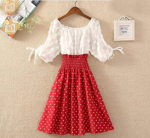 ColorMeGorgeous Women Fit and Flare Red Knee Length Dress