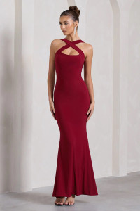 WANQUILA Women Bodycon Maroon Maxi/Full Length Dress