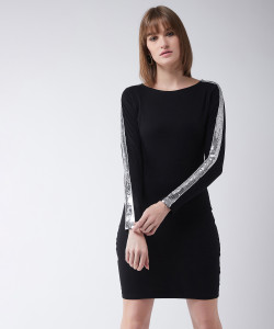 Miss Chase Women Bandage Black Mini/Short Dress