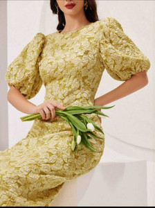 AADITRY FASHION Women Bodycon Yellow Midi/Calf Length Dress