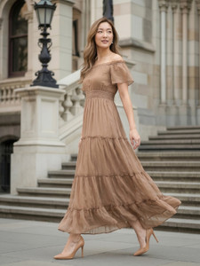 AAYU Women Maxi Brown Full Length Dress