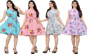 AK Fashion Women A-line Multicolor Knee Length Dress