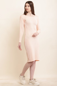 MYLOOKUP Women Bodycon Beige Above Knee/Mid Thigh Length Dress